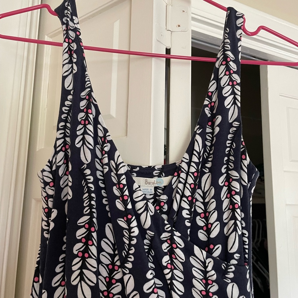 Boden Sleeveless Maxi Tank Jersey Dress- Blue, White, Pink Floral Stretch - Picture 7 of 10